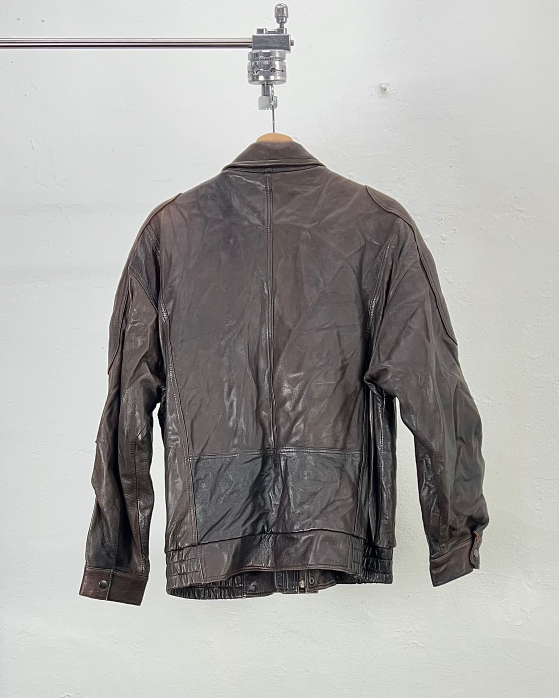 이브 생로랑 브라운 리얼레더 스펠 아웃 블루종 자켓 상품이미지6