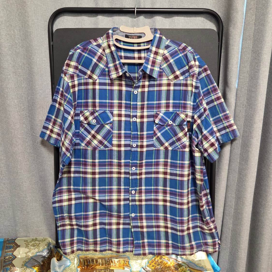 Japanese vintage 반팔 체크 셔츠 XL(105) 상품이미지1