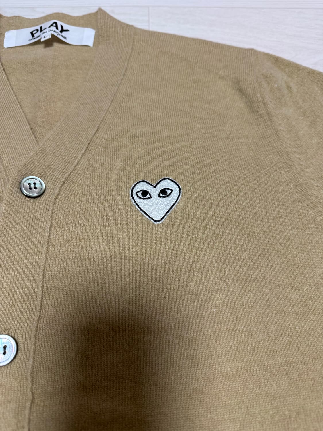 꼼데가르송 플레이 가디건 L 카멜 상품이미지2