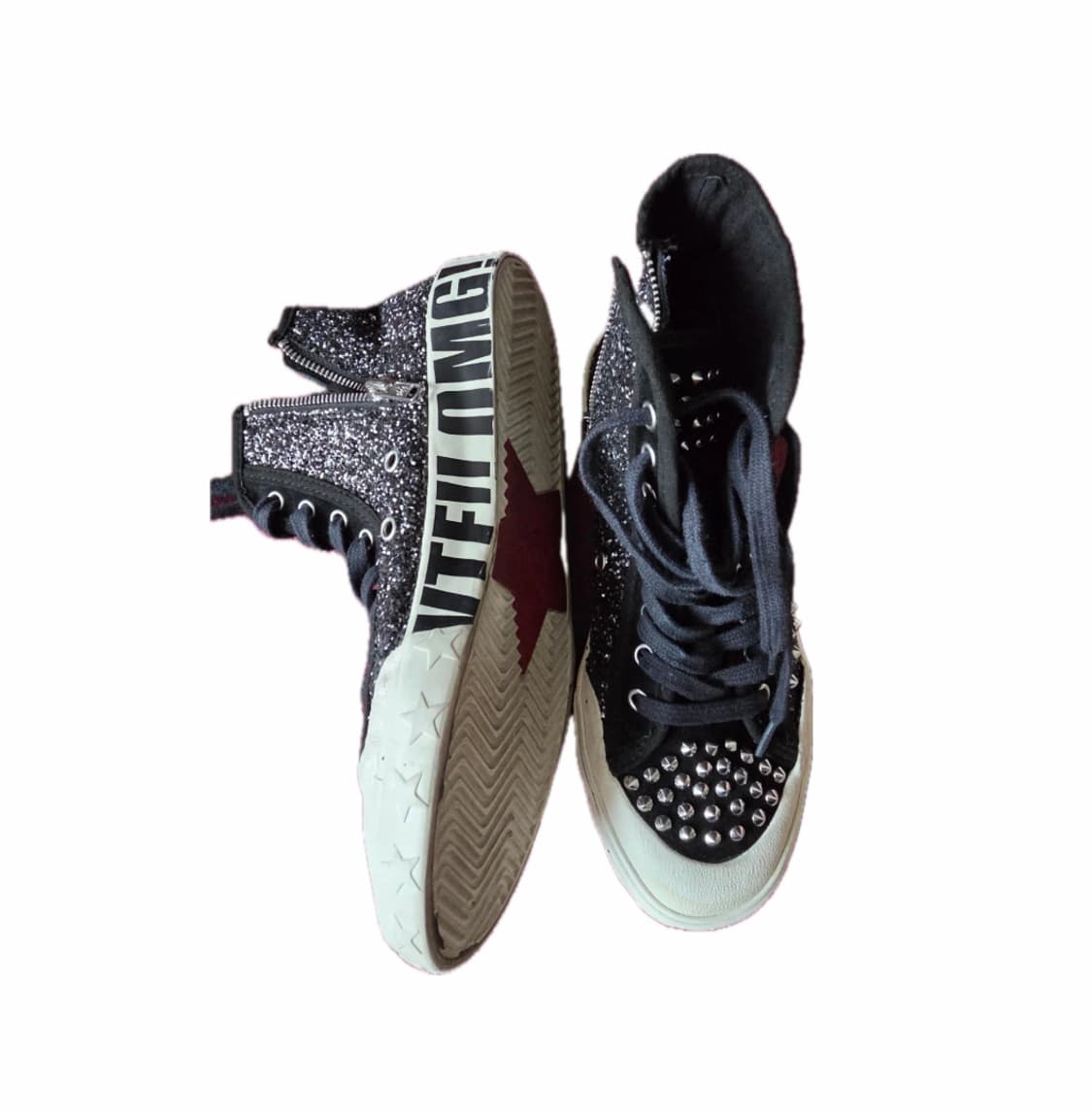 아쉬 Ash Mecca Bis 블랙 글리터 하이탑 스니커즈 상품이미지1