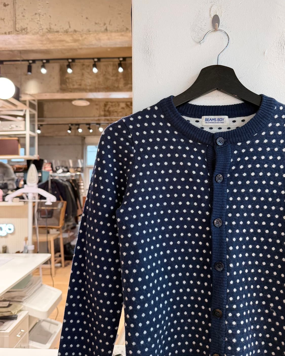 빔즈 보이 네이비 도트패턴 가디건  상품이미지4