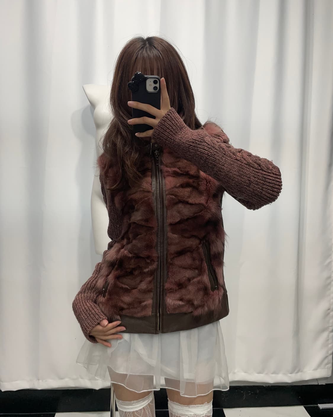 🎸핑크 니트 퍼 자켓🎸 상품이미지2