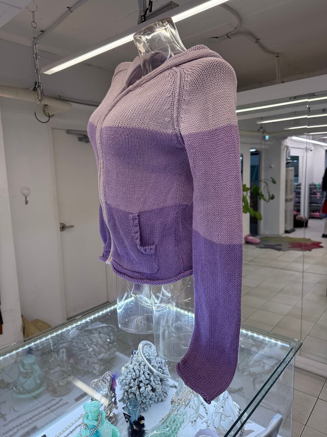 gradation knit hood zipup 상품이미지2