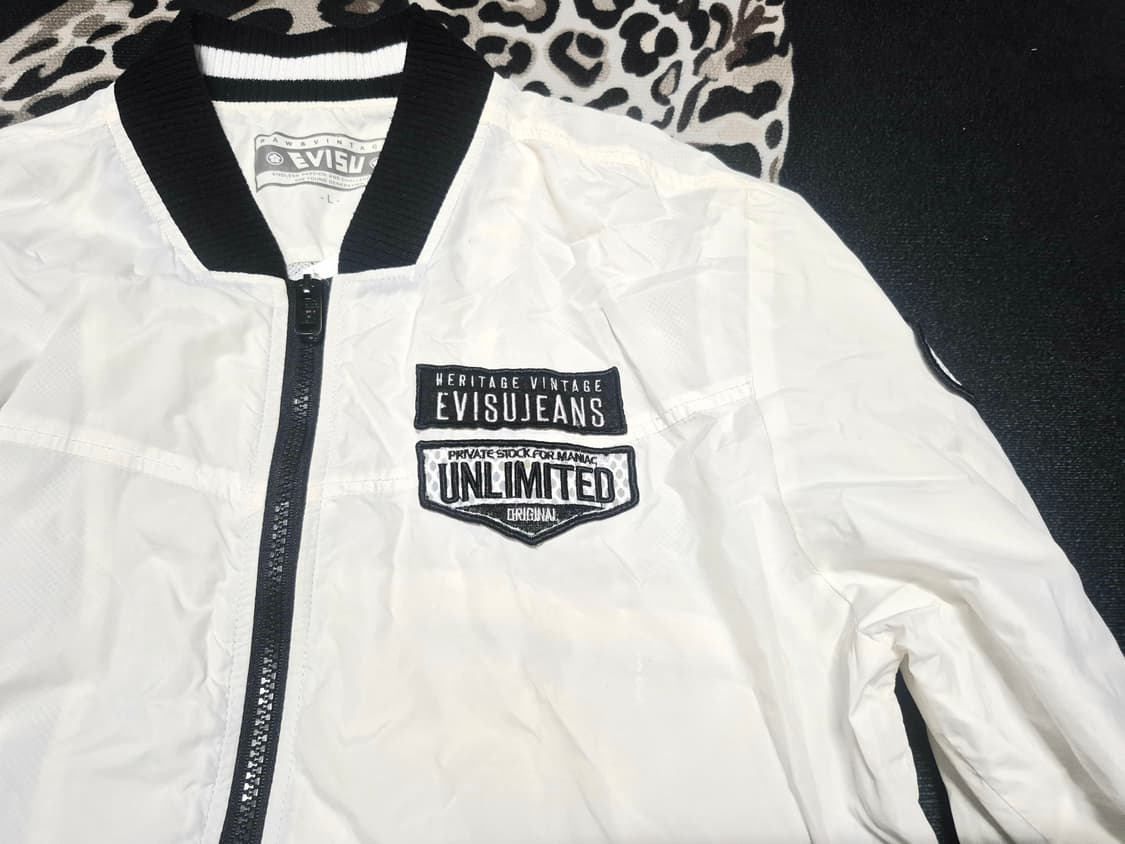 00's 에비수 멀티패치 폴리쉘 봄버 자켓 L 상품이미지2