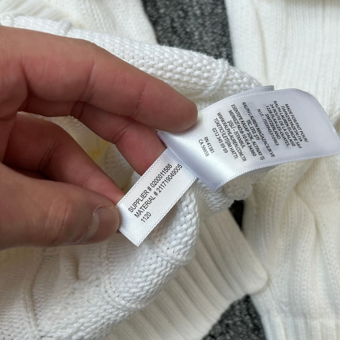 폴로 랄프로렌 화이트 케이블 니트집업 상품이미지9