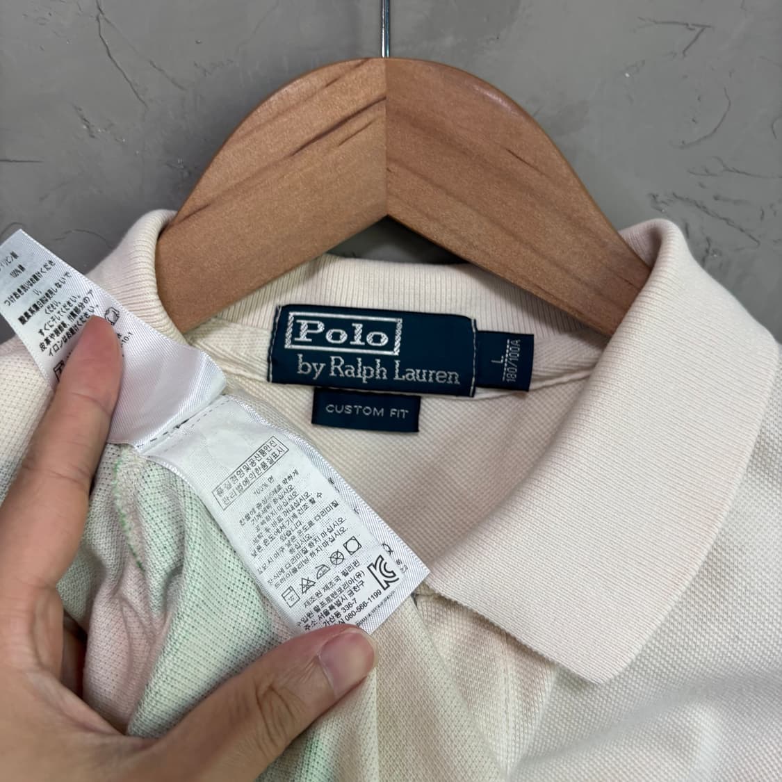폴로 랄프로렌 빅포니 카라티 반팔 아이보리 상품이미지3