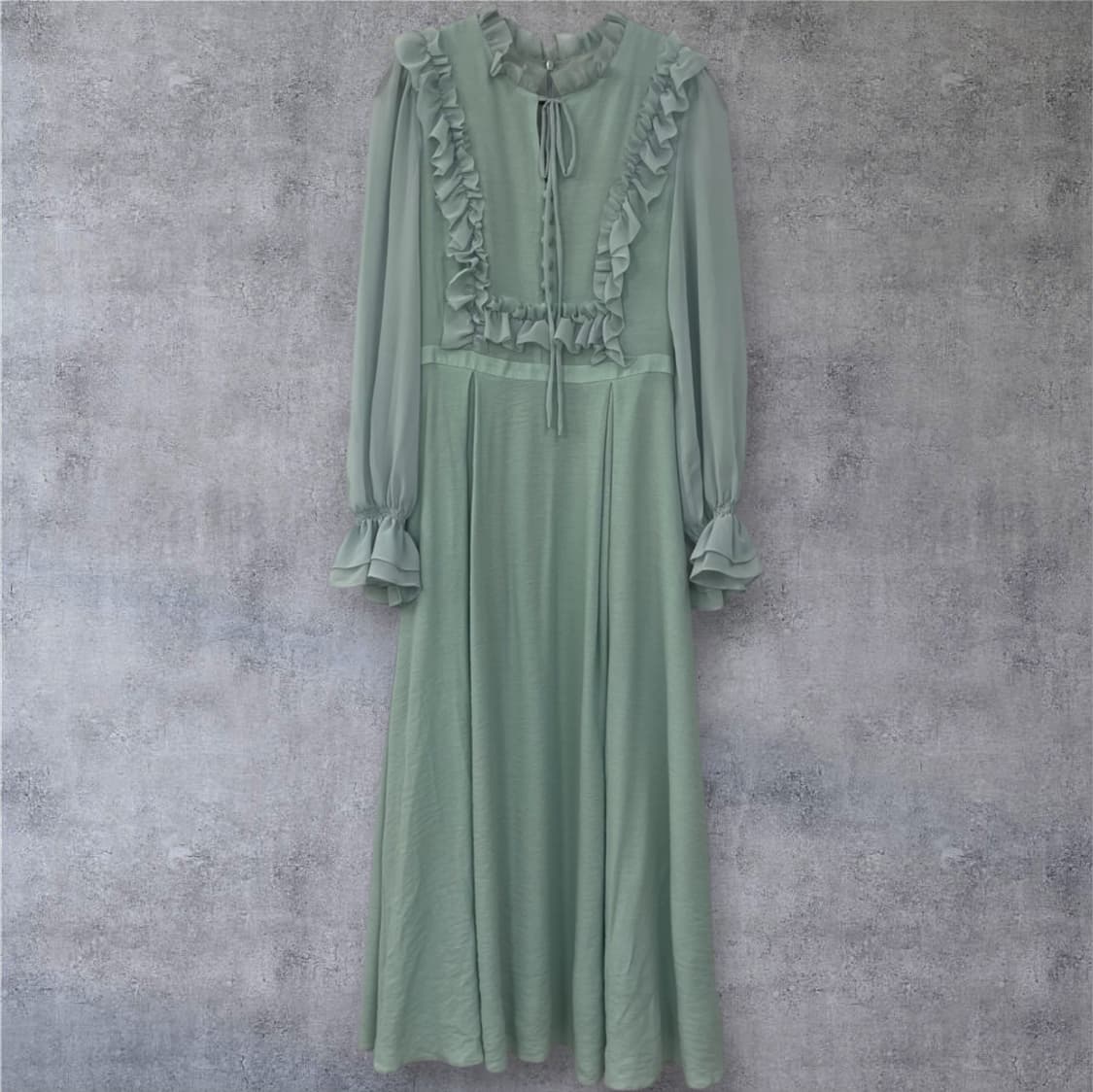 브라이드앤유 BAU by Bride And You 민트쉬폰프릴롱원피스 1 상품이미지1