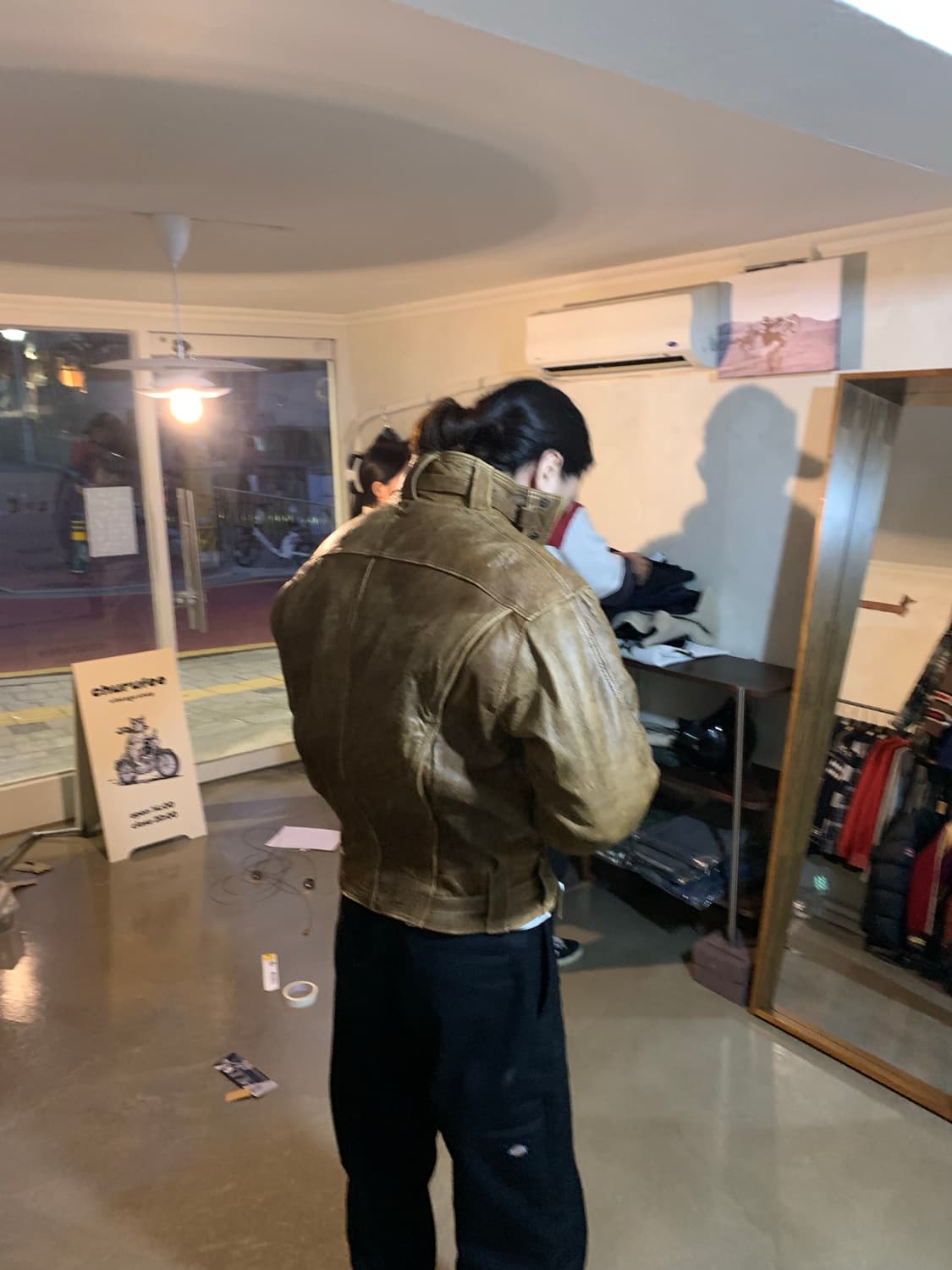 빈티지 브라운 소가죽 레더 블루종 봄버 자켓 상품이미지9