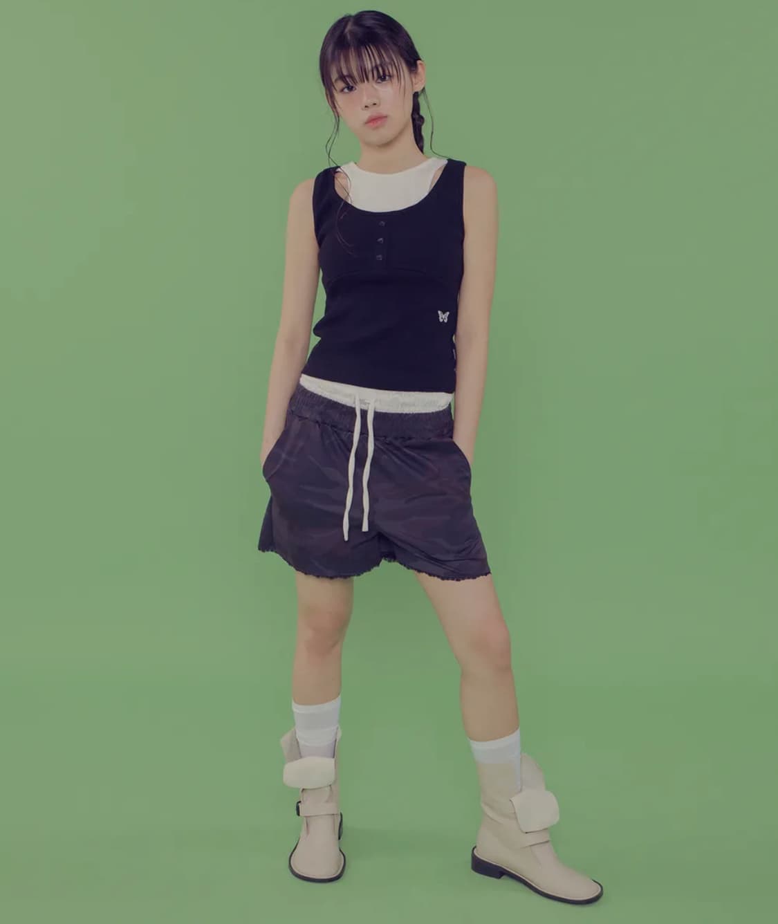 팬시클럽 레이어드 밀리터리 카모 숏 팬츠 상품이미지2