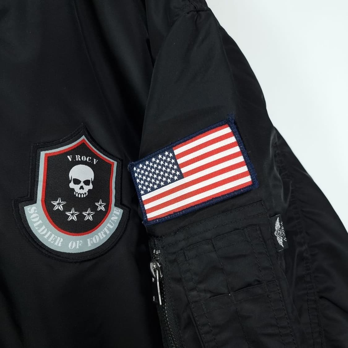 [빈티지] 해골 스컬 자수 수베니어 MA-1 봄버 자켓 블랙 M18474 상품이미지6