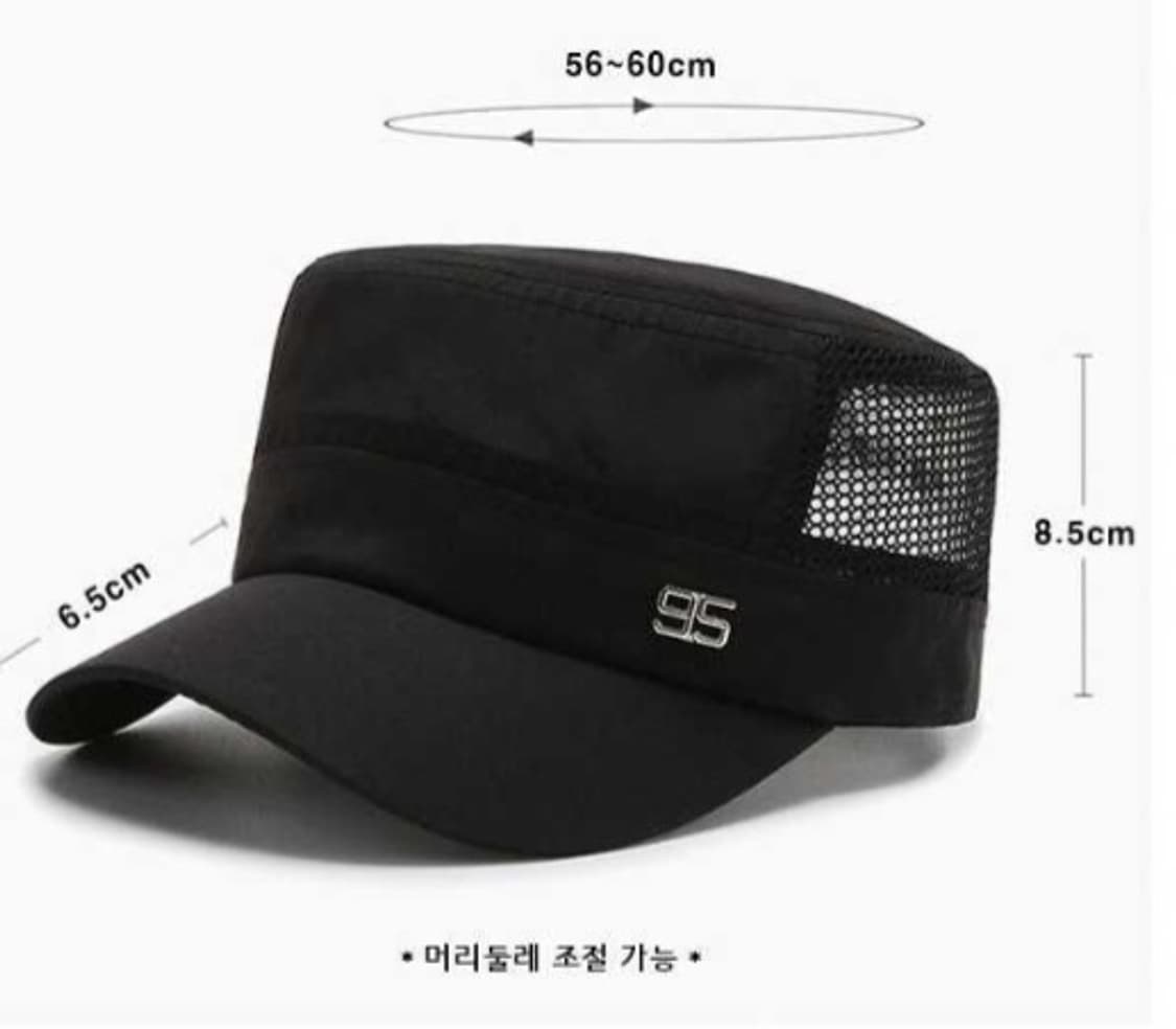 새제품 메쉬 군모 캡모자 블랙 여름모자 상품이미지5