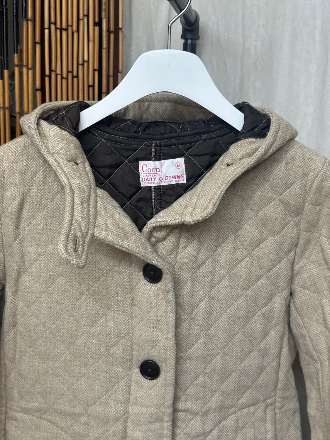 coen quilting natural hood coat 상품이미지3