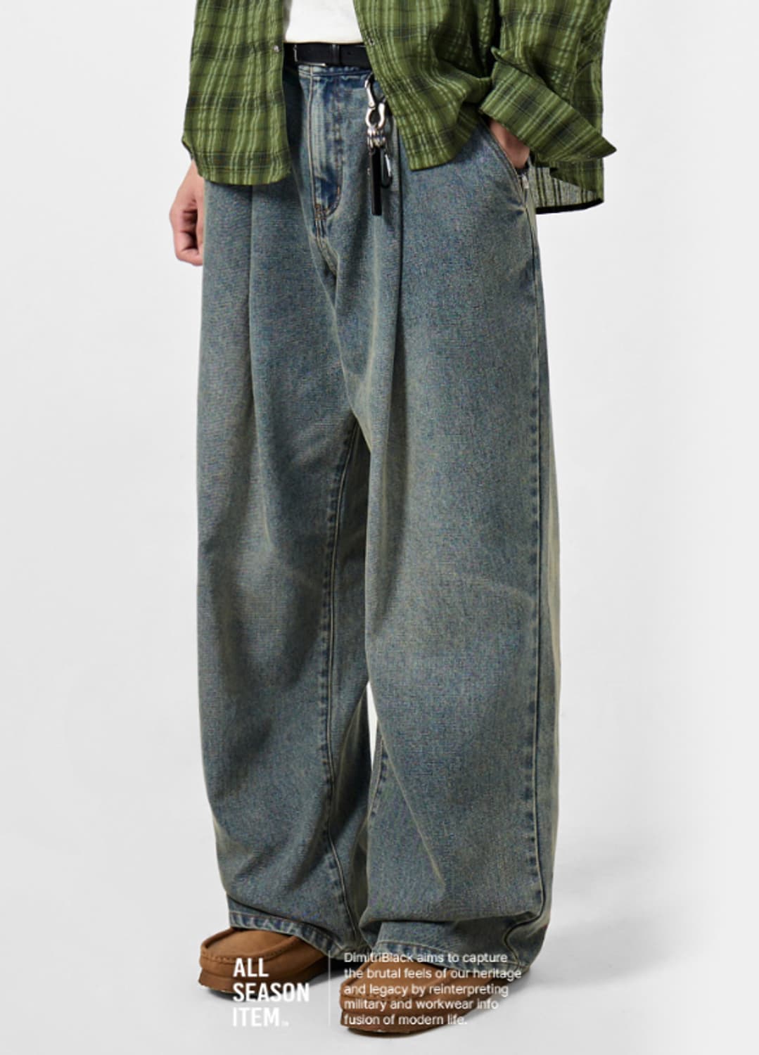 디미트리블랙 원턱 와이드 데님 30인치  상품이미지1