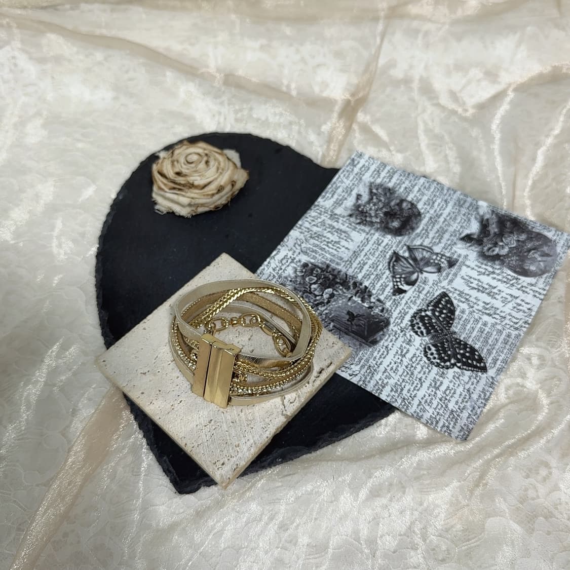 빈티지 쇠가죽 오리엔탈 레이어드 팔찌 상품이미지2