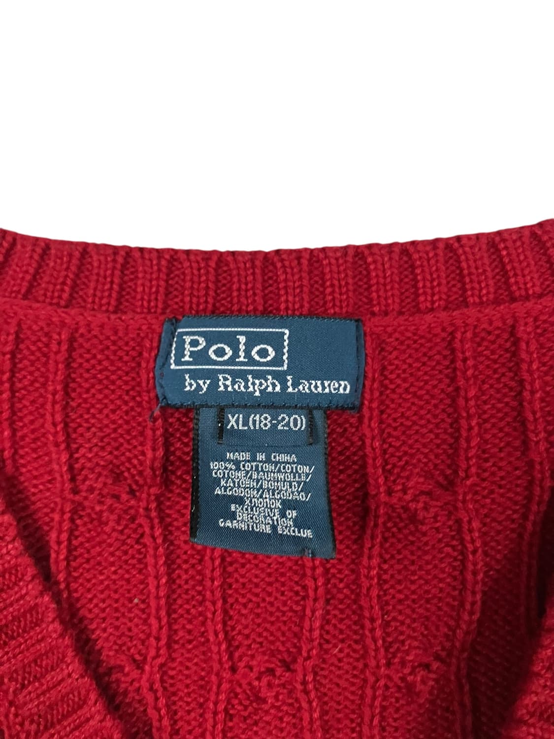 폴로 랄프로렌 케이블 니트 베스트 버건디 XL 상품이미지4