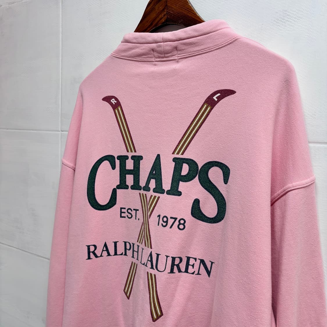 90's CHAPS RALPH LAUREN 챕스 랄프로렌 레어 핑크 롱슬 상품이미지2