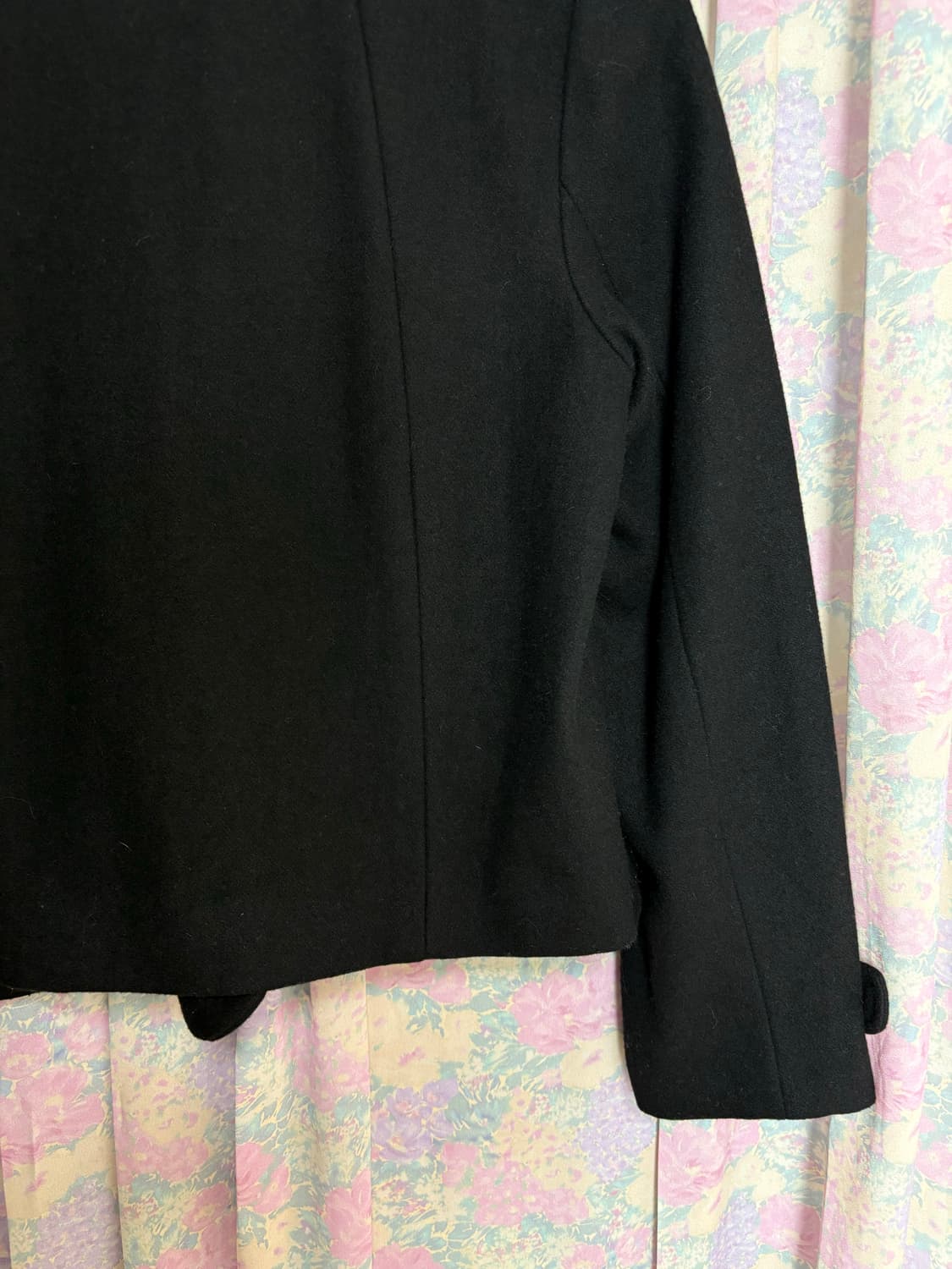 블랙 카라 울혼방 숏코트 상품이미지10