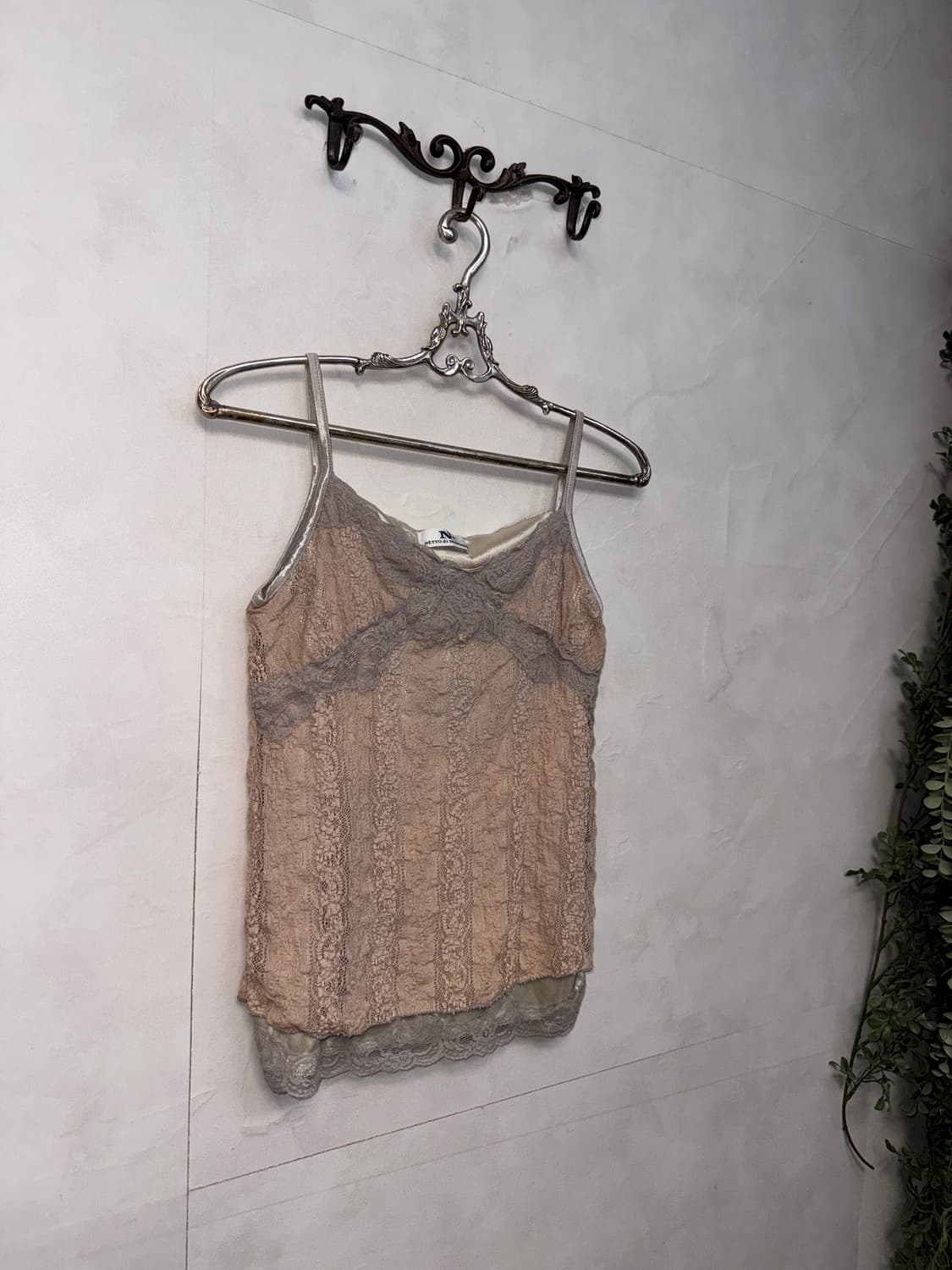Pink gray floral lace sleeveless  상품이미지3
