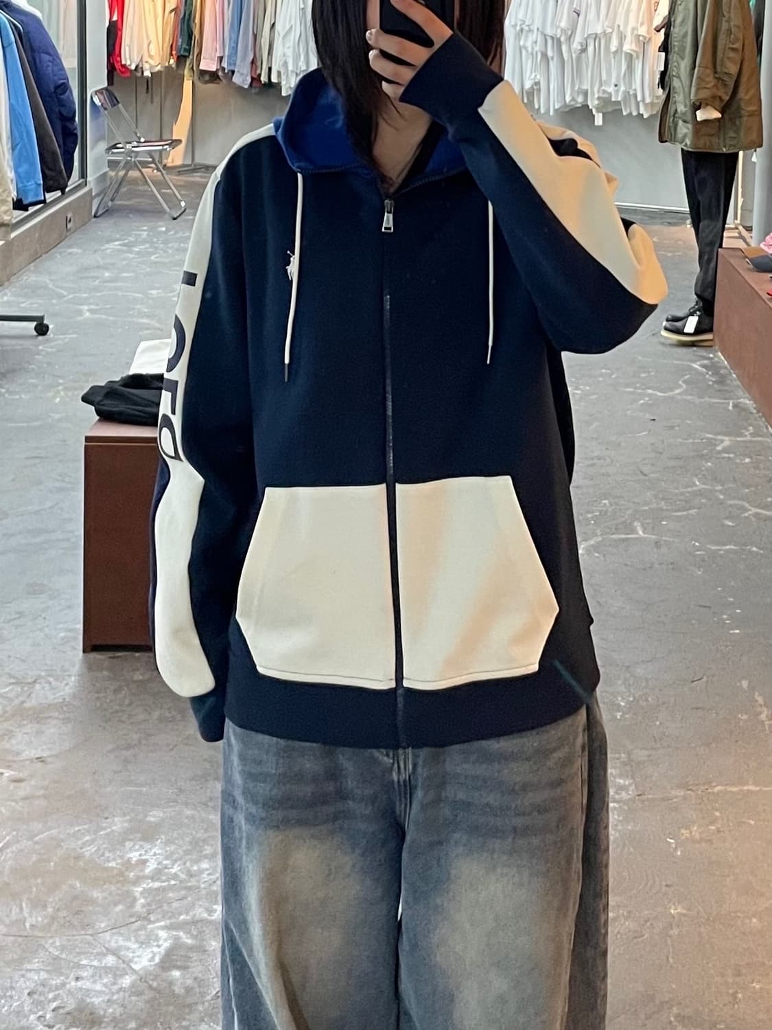 폴로 랄프로렌 네이비 블루 배색 후드집업 H1603 상품이미지1