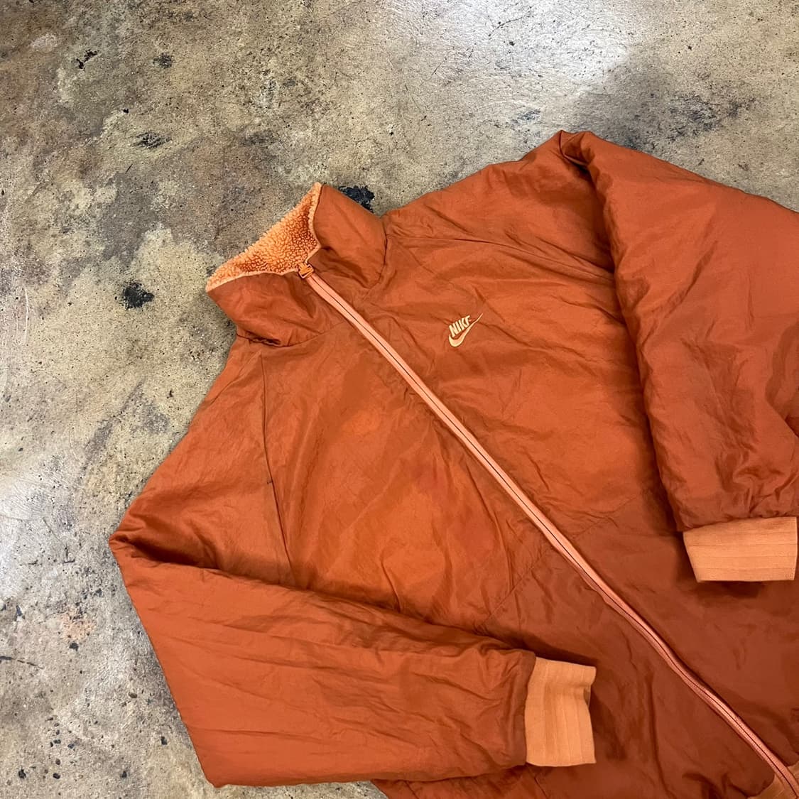 [정품/M] 나이키 오렌지 빅스우시 뽀글이 플리스 바람막이 양면 b17 상품이미지1