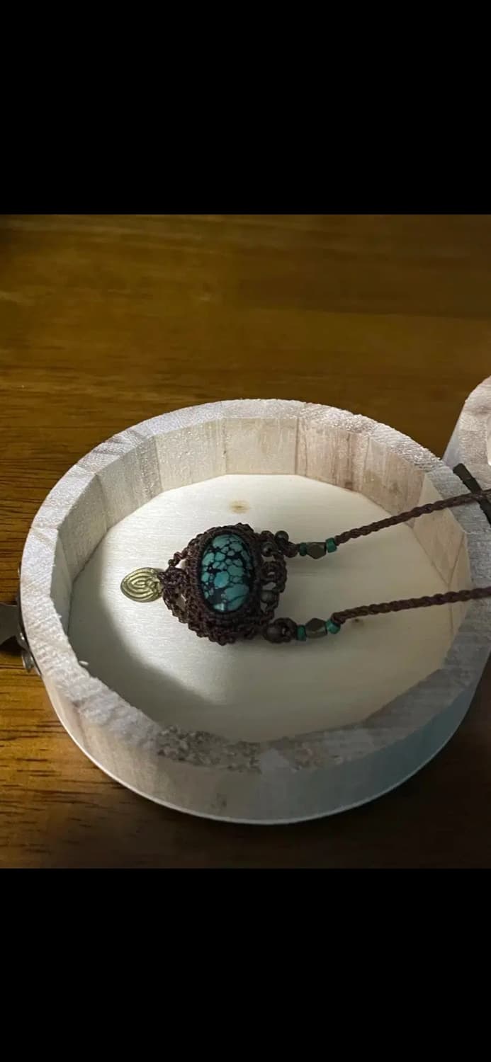 터키석 마크라메 목걸이 팔찌 세트 상품이미지2