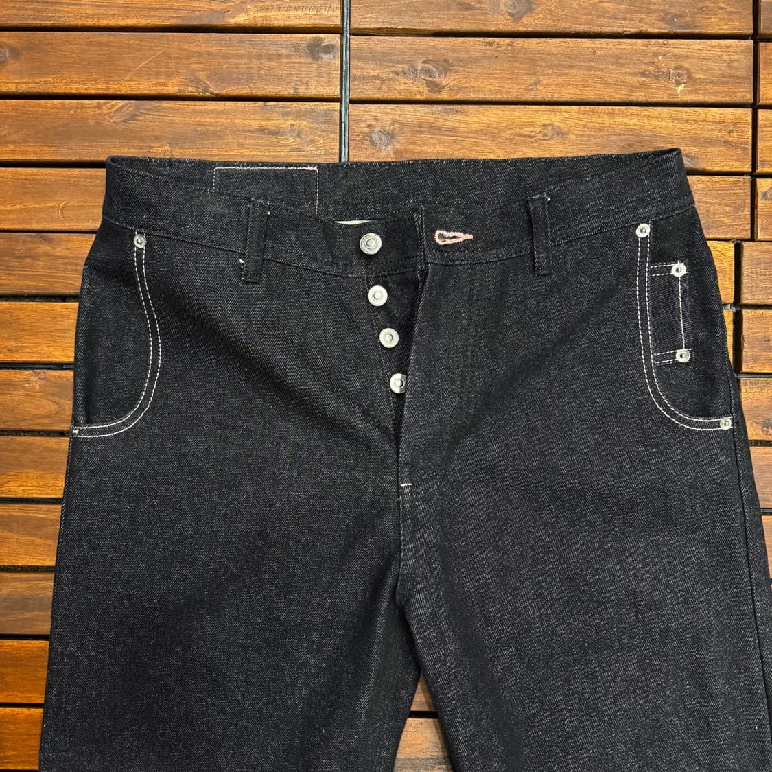 connote 핑크 스티치 테이퍼드 블랙진 (31)   상품이미지2