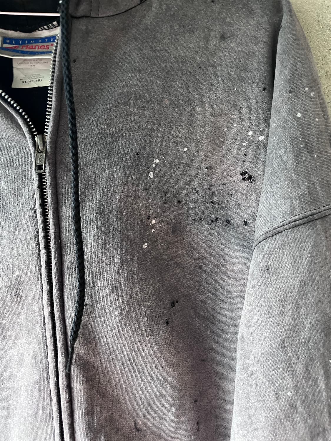 Hanes Zip-Up Hoodie (Custom Distressed) 상품이미지3