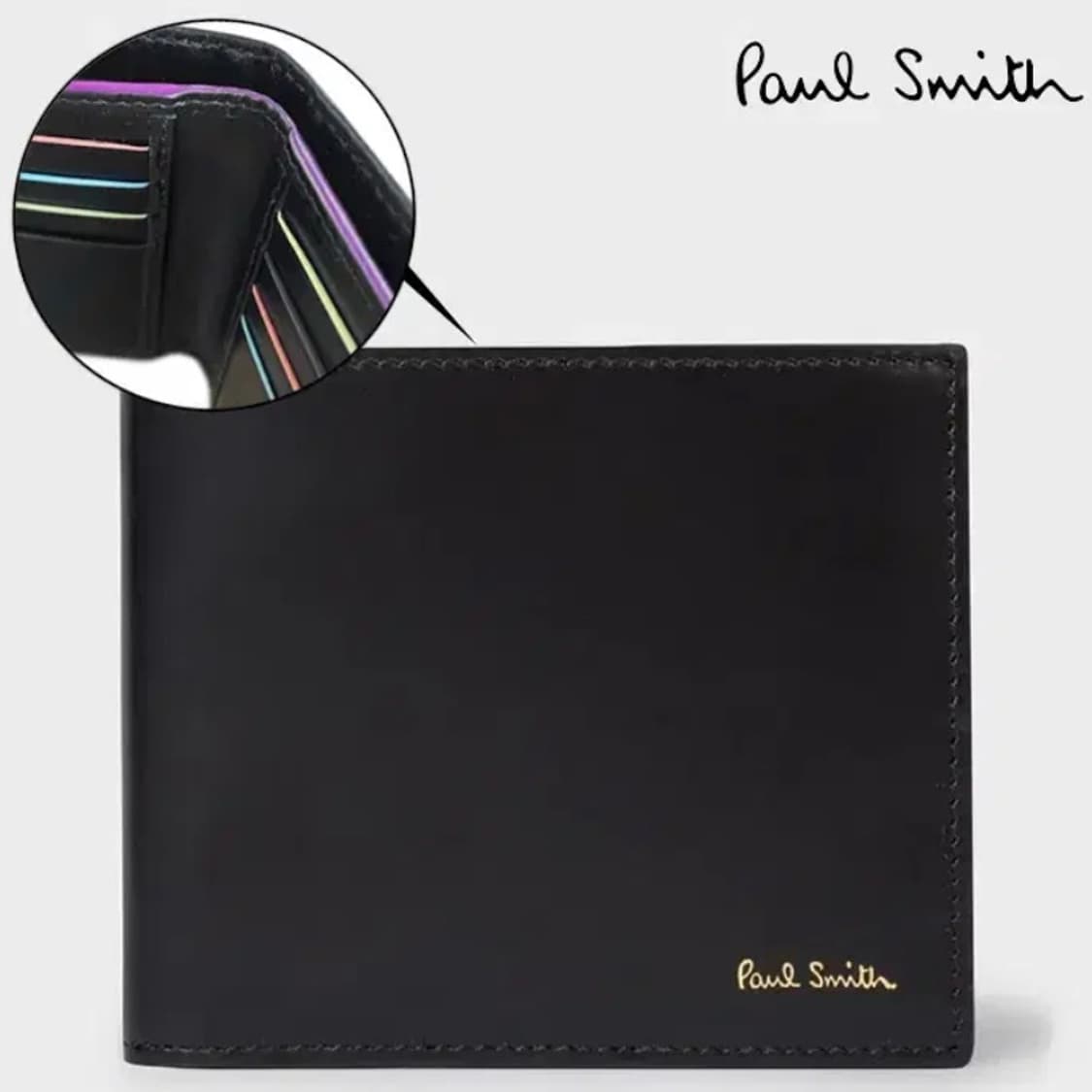 [정품] PAUL SMITH 폴스미스 레인보우 엣지코트 소가죽 반지갑 상품이미지1