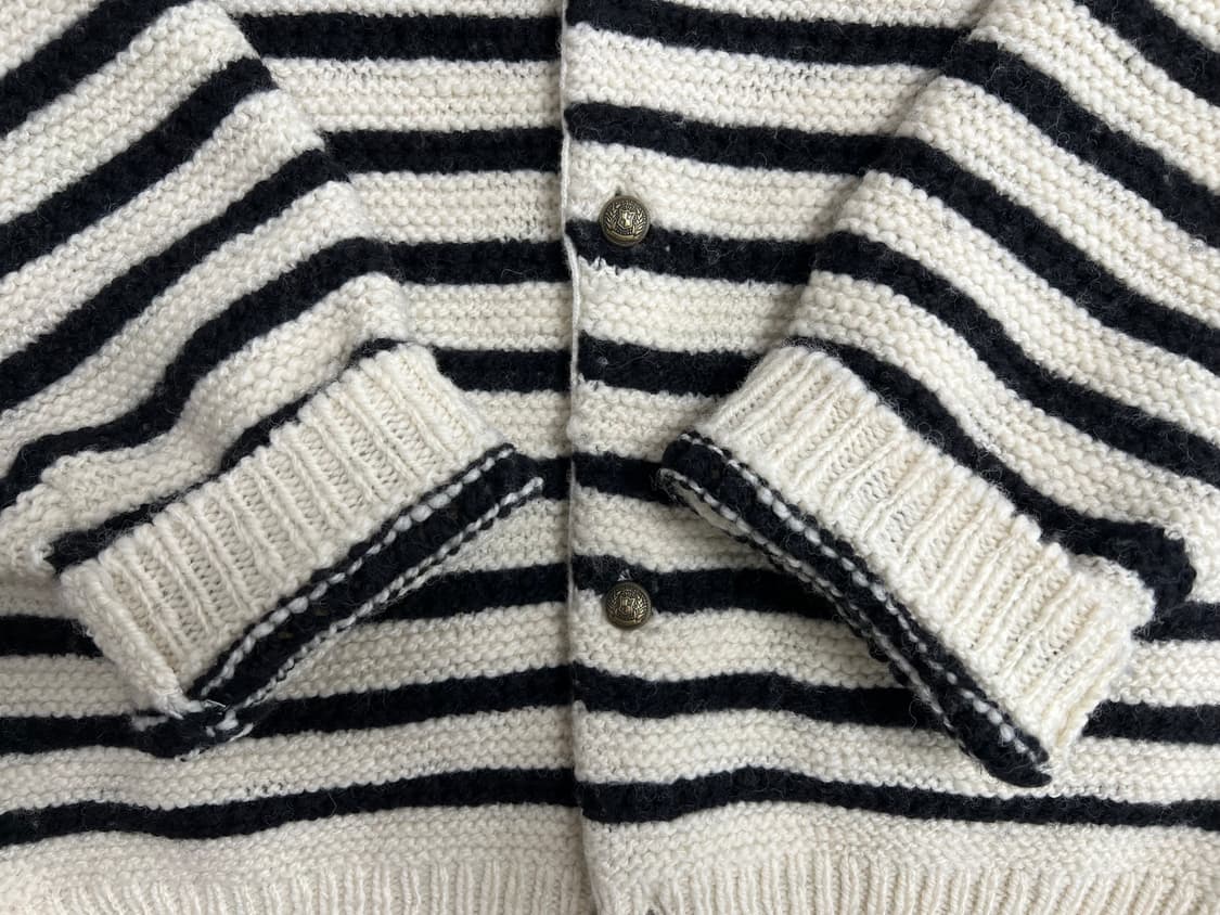 [L] STU 라운드 넥 스트라이프 가디건 아이보리 상품이미지9