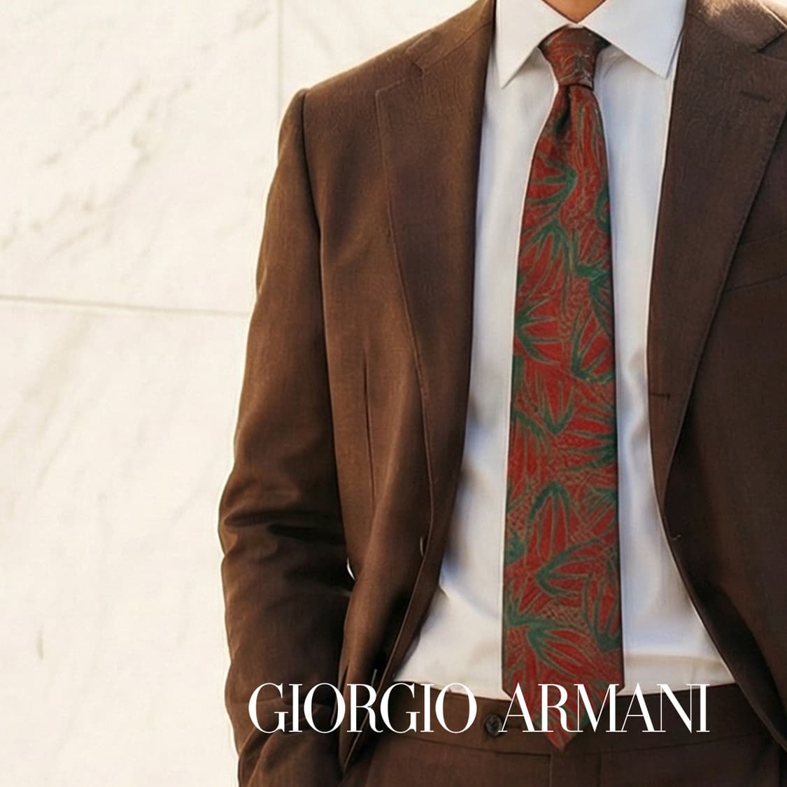 조르지오 아르마니 실크 리프 패턴 넥타이 9cm A+등급 K1881
 상품이미지1