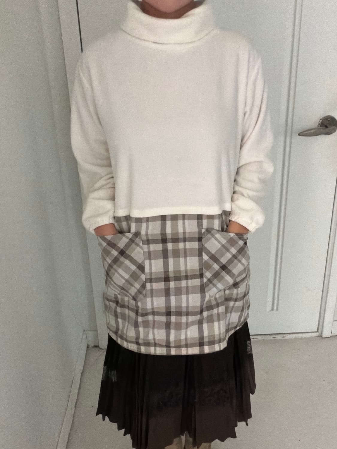 일본빈티지 모리 후리스 체크 원피스 상품이미지1