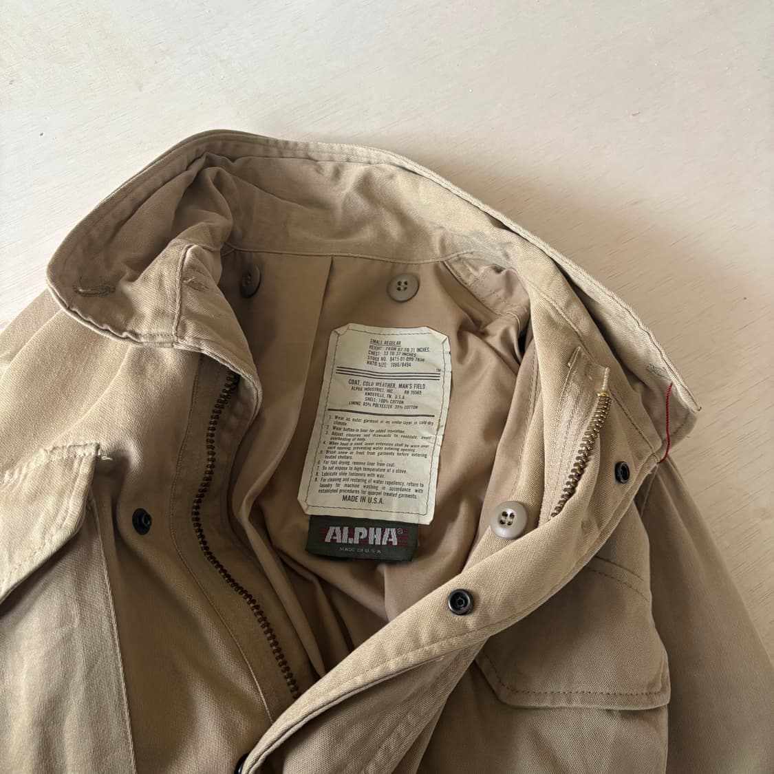 90s 알파 인더스트리 베이지 M65 필드자켓 상품이미지6