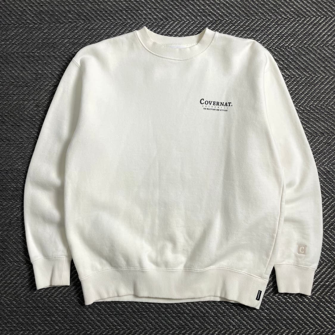 커버낫 헤비코튼 빅로고 크림 맨투맨o 4665 상품이미지3