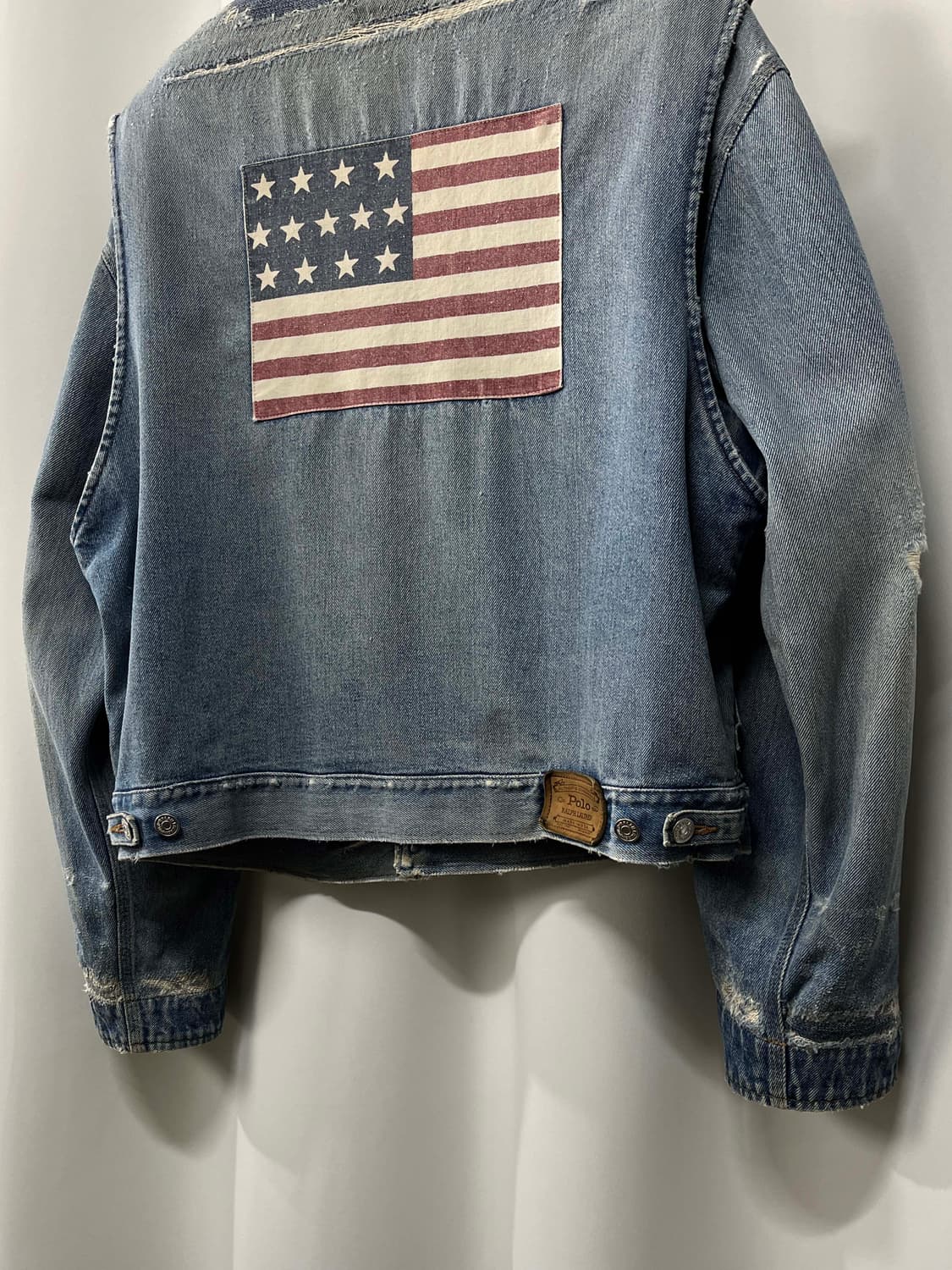 80's 폴로랄프로렌 usa 로데오 플래그 리페어 덩가리 트러커 데님자켓 상품이미지8