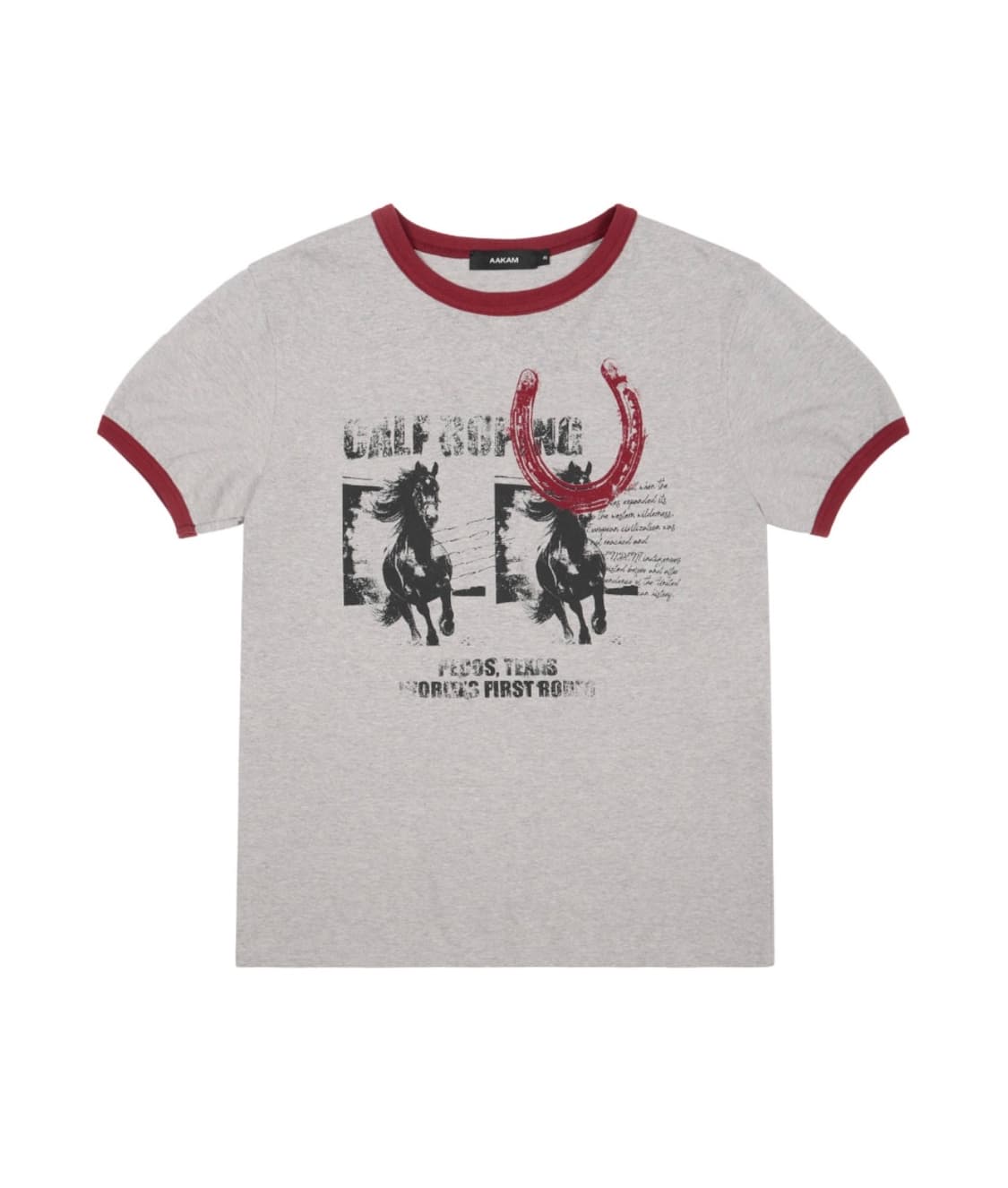[Aakam] Horseshoe Ringer Top (Gray) 상품이미지3