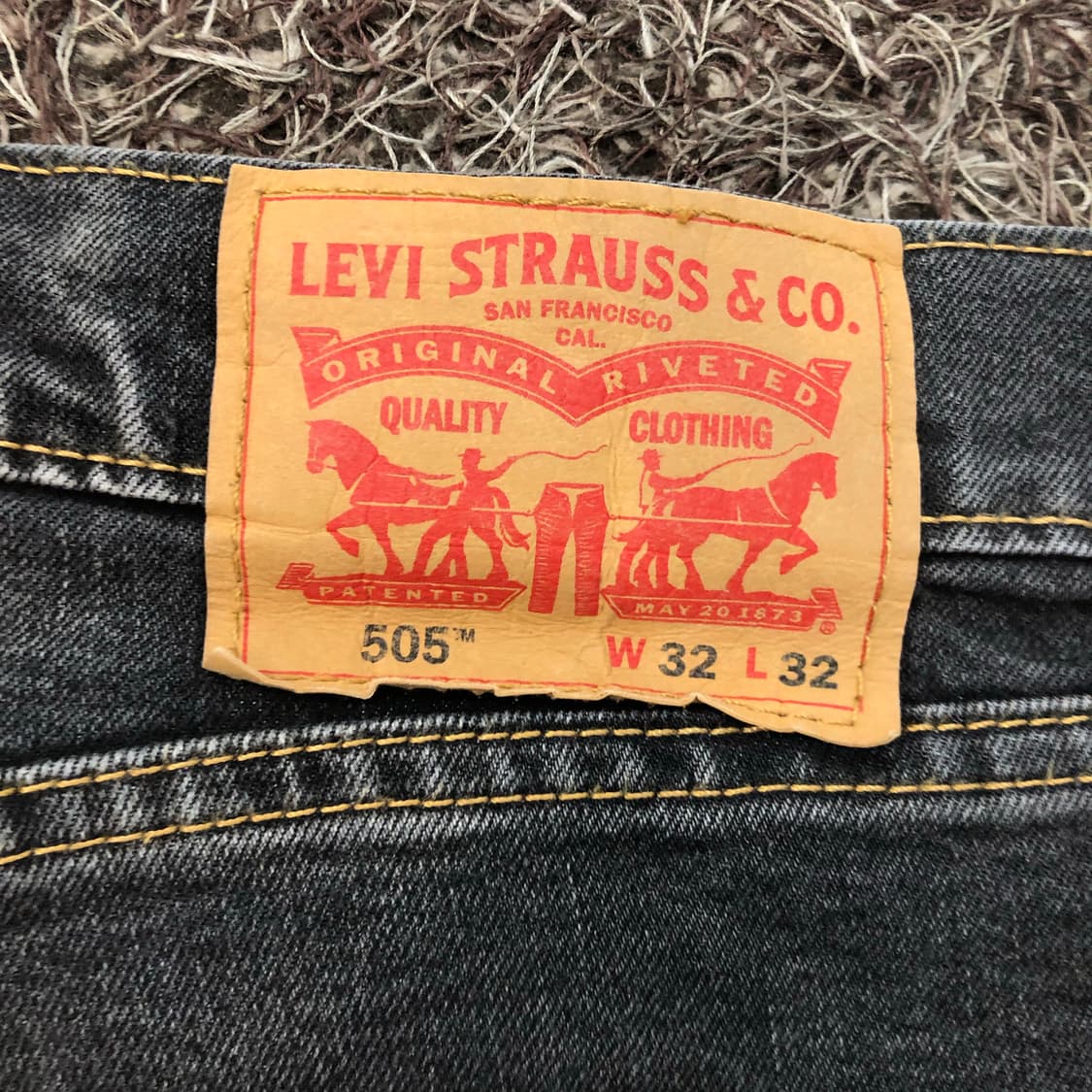 리바이스 505 흑청 블랙 워싱 데님 팬츠 상품이미지6