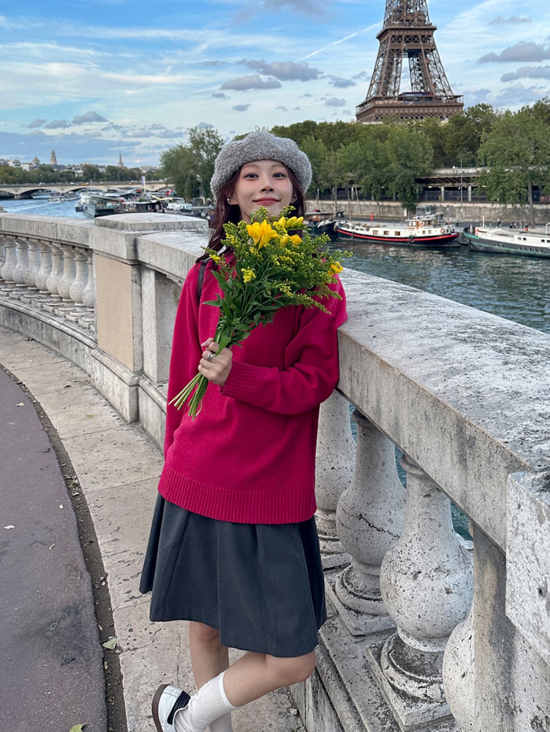 데일리쥬 플리츠 미디 스커트 상품이미지6