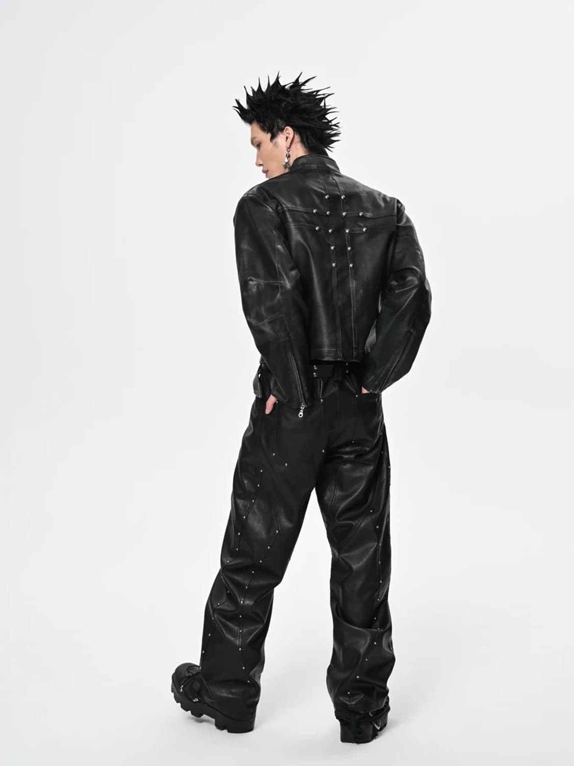 Opium Crucifix Leather Jacket 상품이미지5