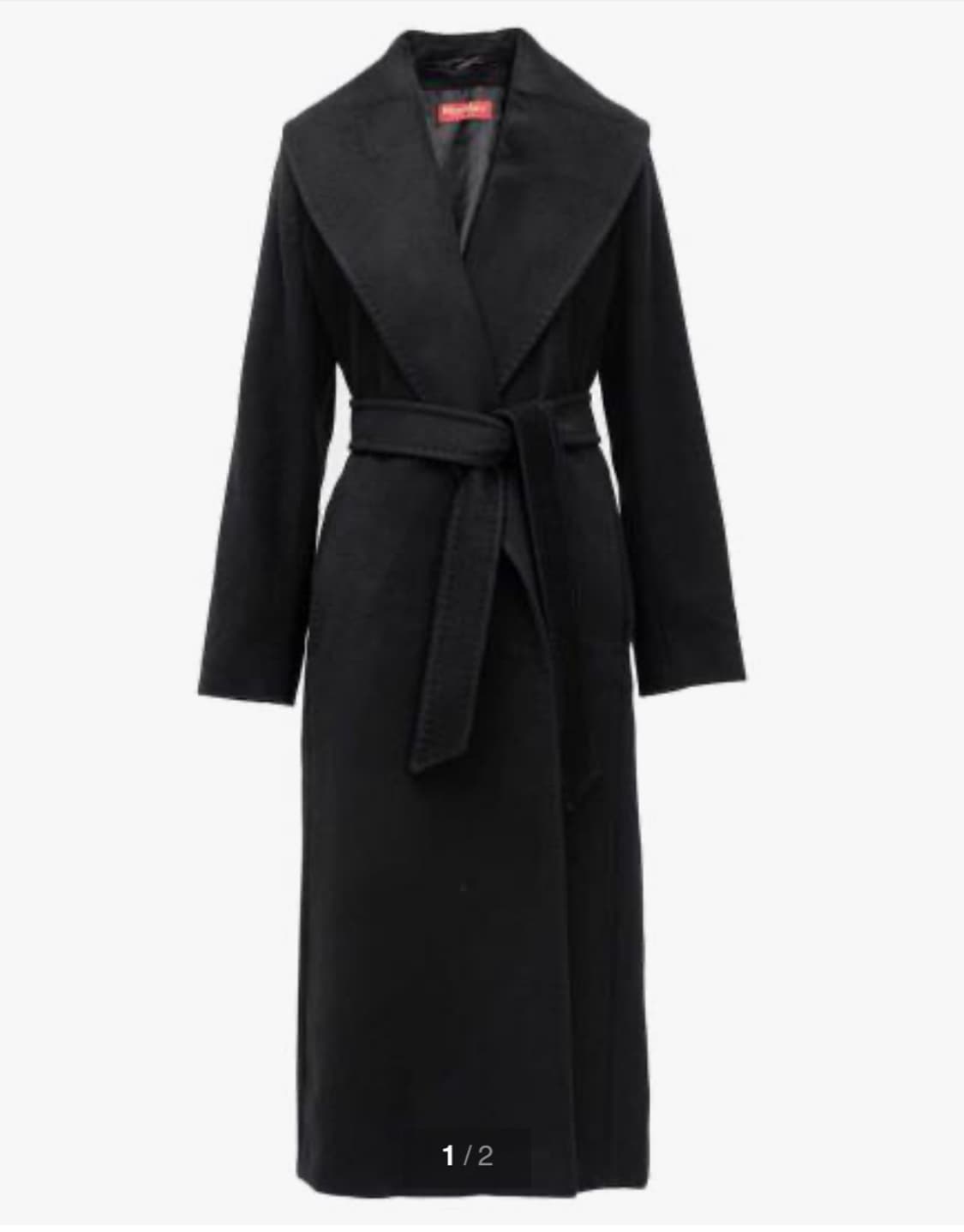 막스마라 블랙 버진울 코트(정품/1회시착 새상품/택/옷걸이/더스트백 풀구 상품이미지2