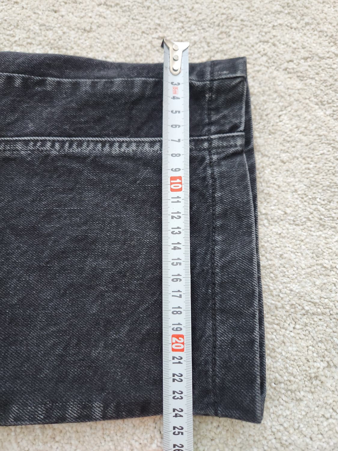 다이애그널 면100% 블랙 워싱데님 (S~M) 상품이미지5