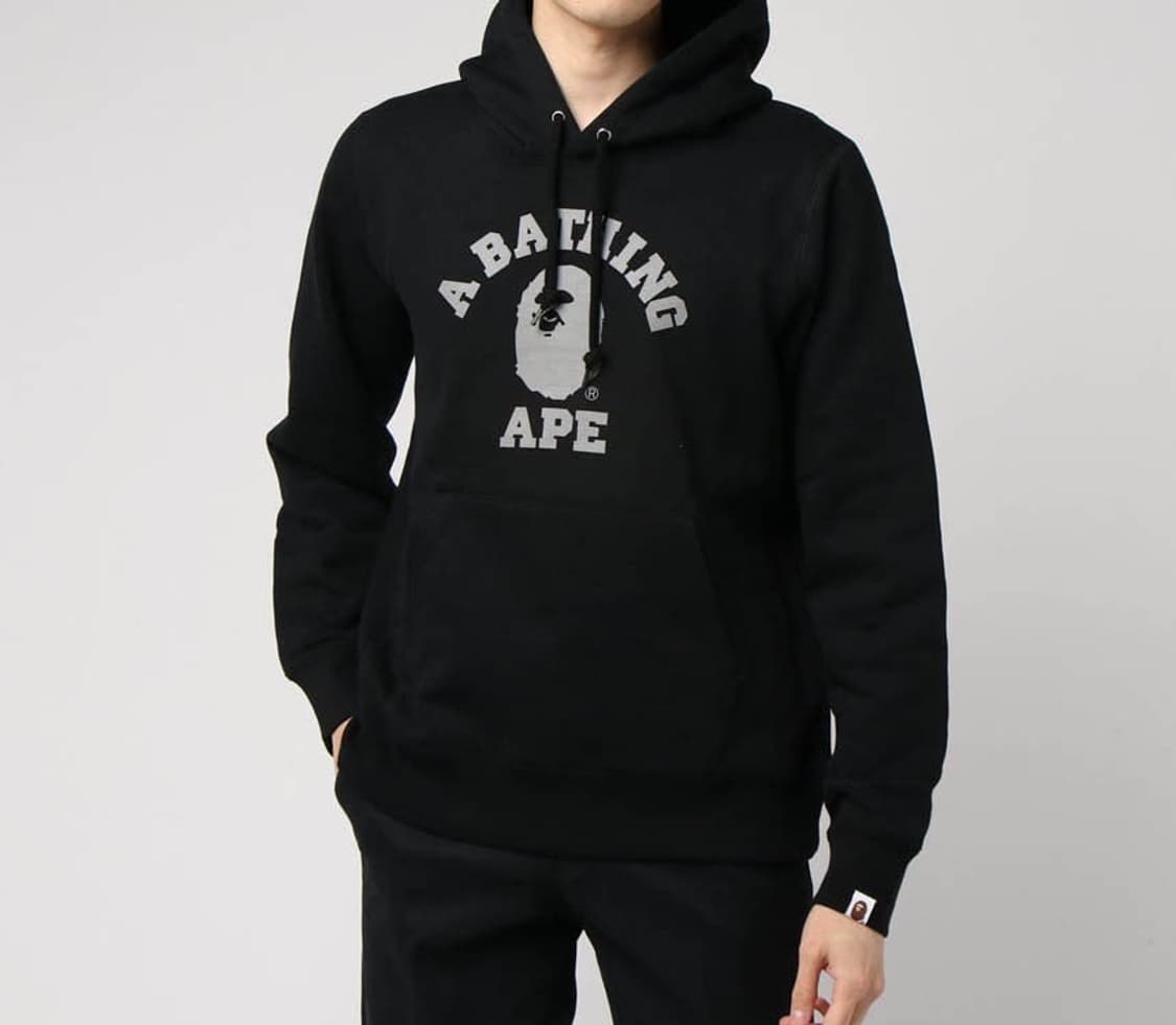 Bape 베이프 컬리지 후드티 그레이 M 상품이미지3