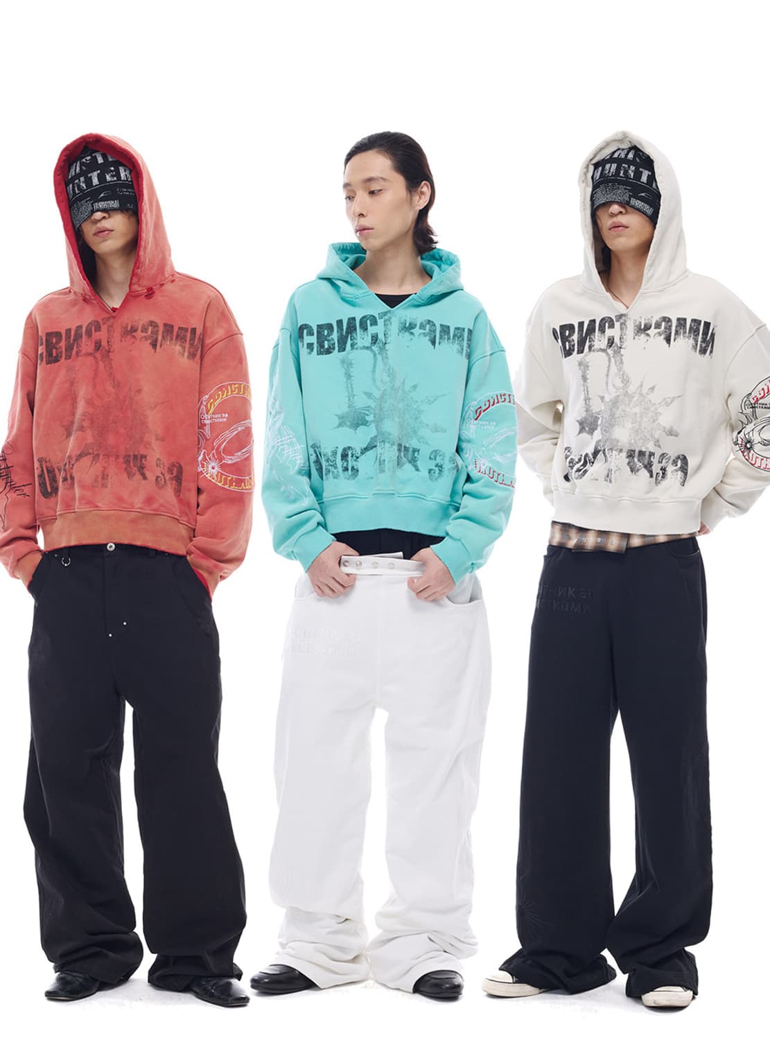 Washed Distressed V-Neck Hoodie  상품이미지4