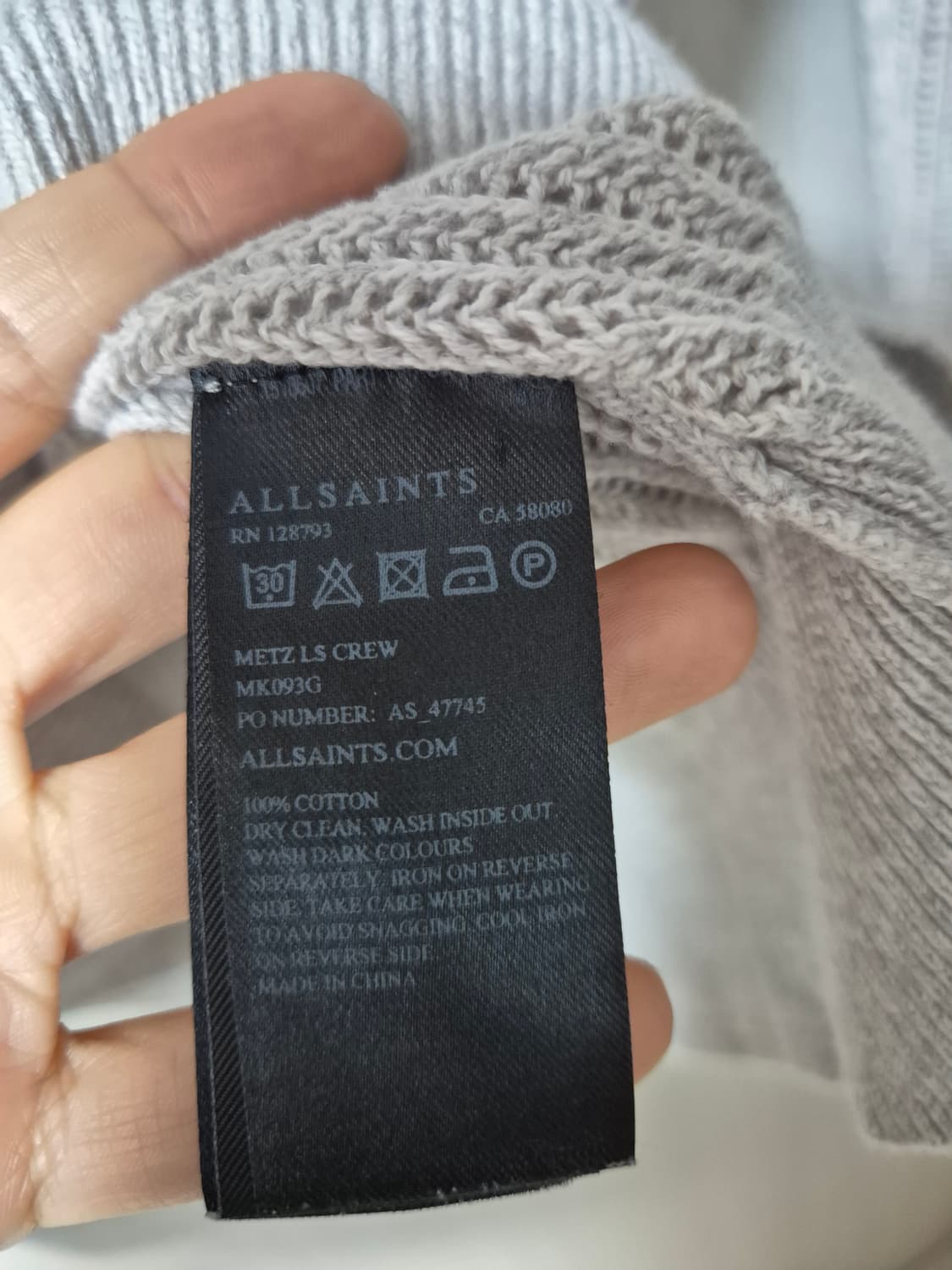 올세인츠 니트 짜임 스웨터 남성 S (95ㅡ100) 상품이미지5