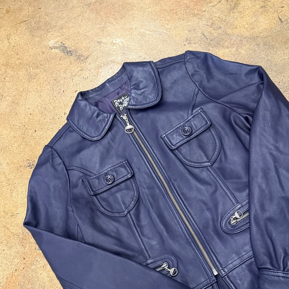 베티붑 카라 퍼플 라이더 가죽 자켓 95 상품이미지1