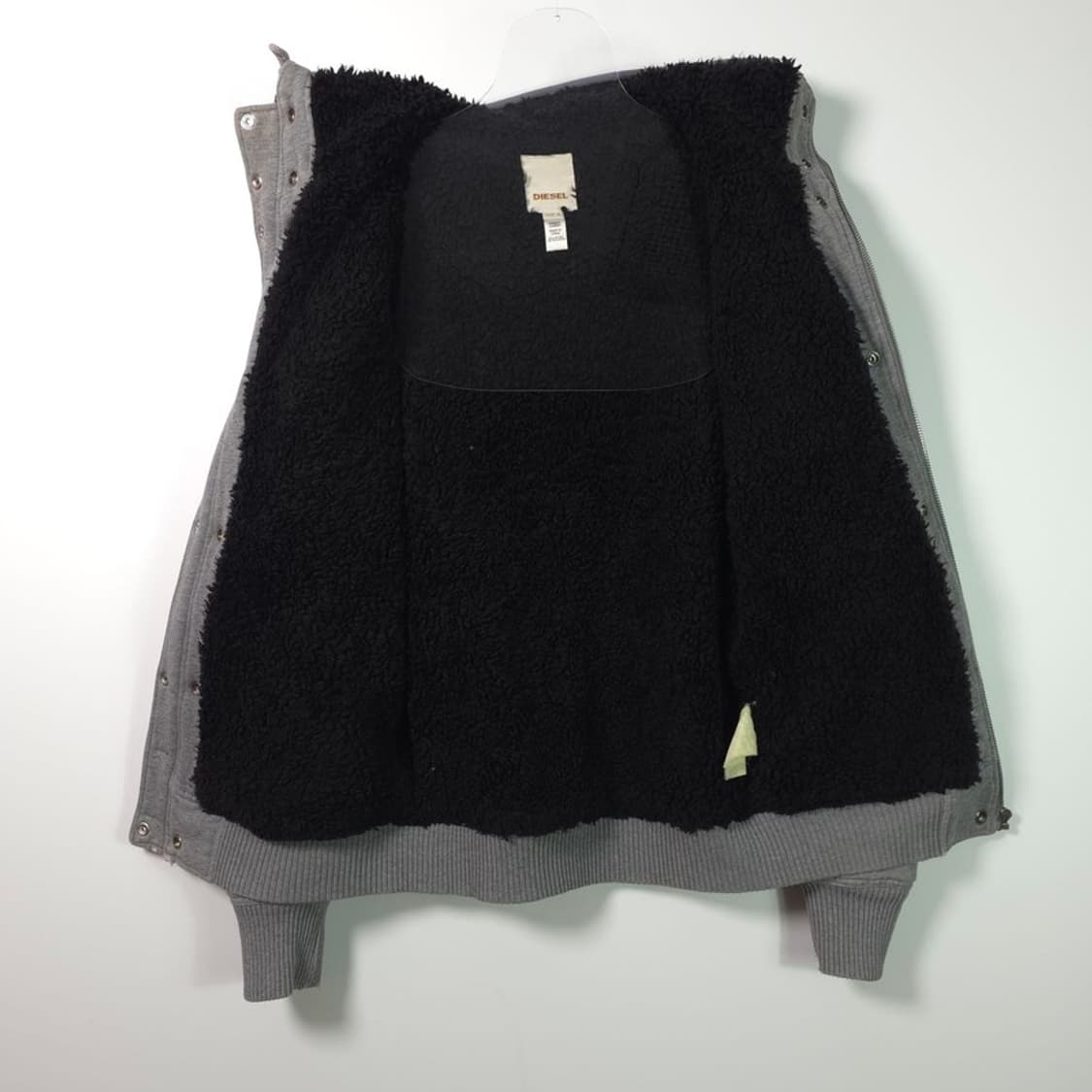 Diesel Grey Sherpa Lined Hoodie Jacket M 상품이미지7