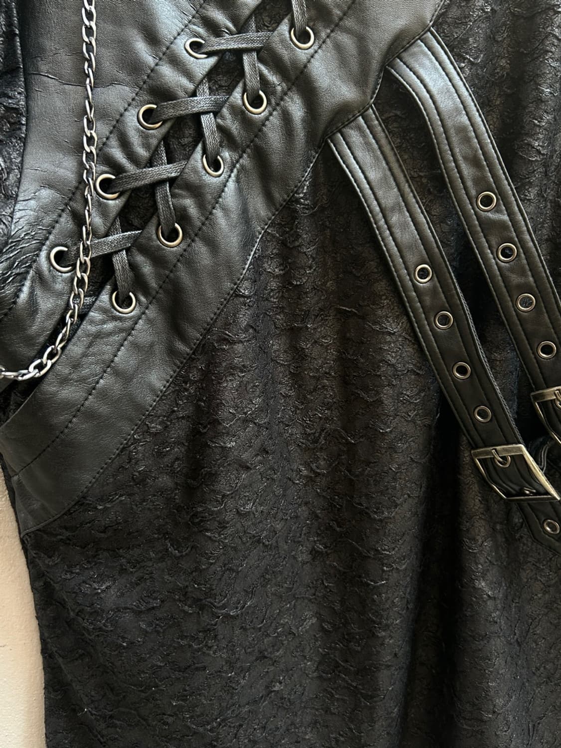 *rare* 펑크 devil fashion 레이스업 본디지 반팔 상품이미지3