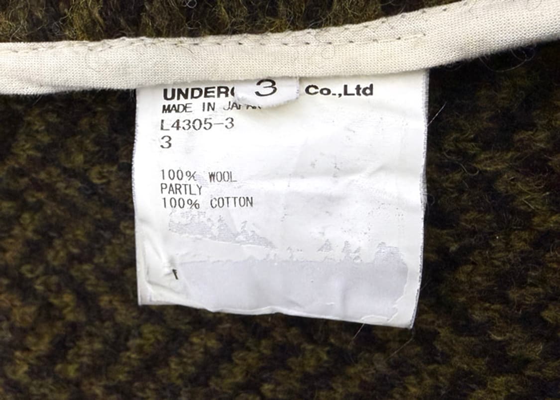 언더커버 헤링본 축융 울 코트 상품이미지10