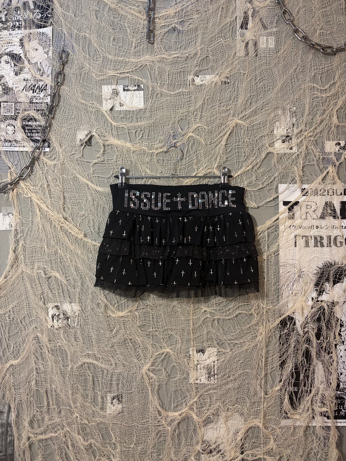 Goth cubic cross Frill mini skirt 상품이미지1