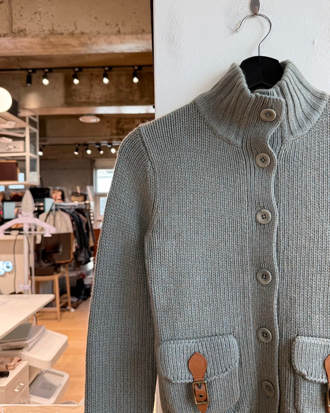 폴로 랄프로렌 그린 캐시미어 혼방 버튼 가디건  상품이미지4