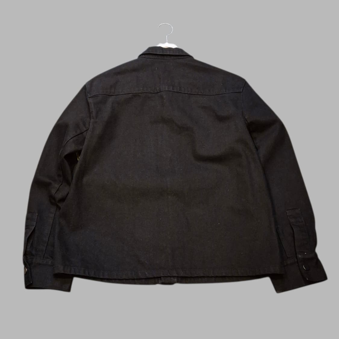 L~XL(착샷잇음) 블랙 면 숏 트러커자켓  상품이미지2